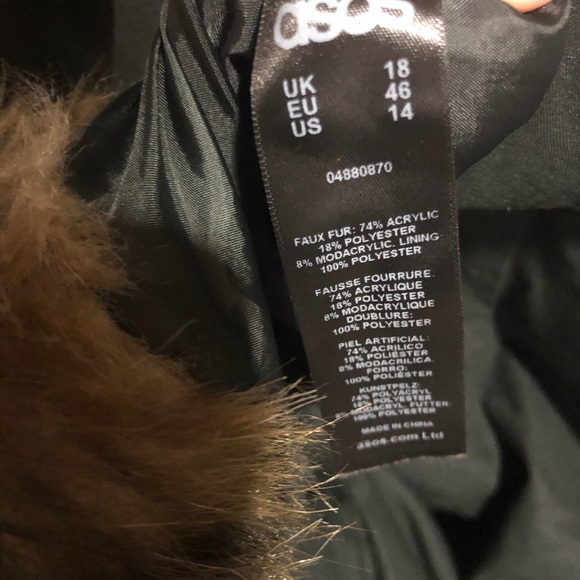 ASOS Black Utility Jacket with Faux Fur Trim - Picture 6 of 6